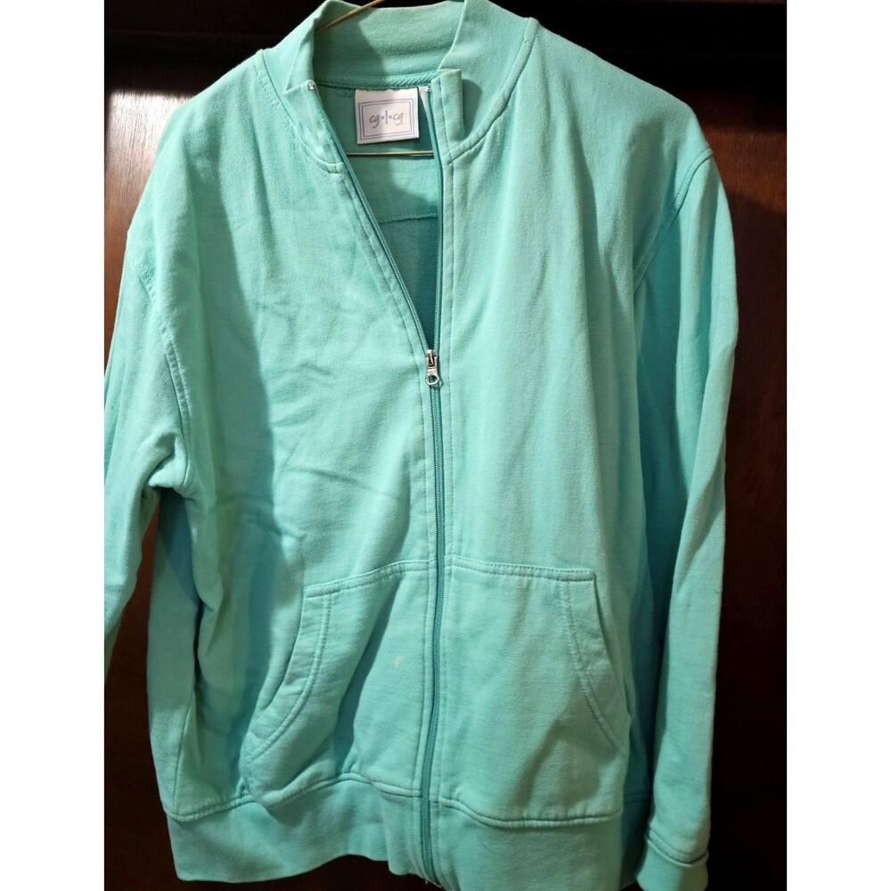 C.G Teal Full Zip Jacket Womens M Cotton